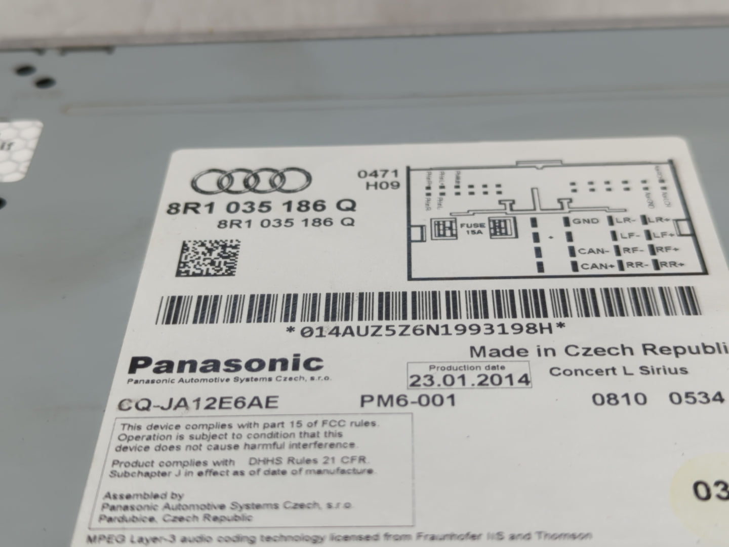 2011-2017 Audi Q5 Radio AM FM Cd Player Receiver Replacement P/N:8R1 035 186 Q Fits Fits 2011 2012 2013 2014 2015 2016 2017 