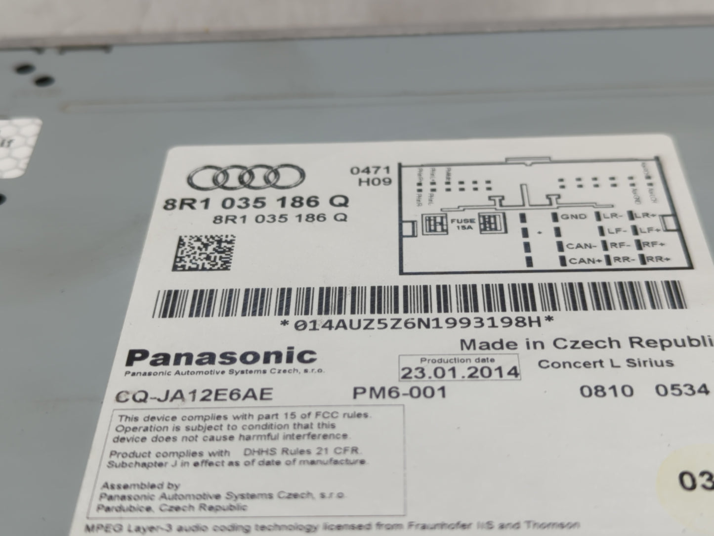 2011-2017 Audi Q5 Radio AM FM Cd Player Receiver Replacement P/N:8R1 035 186 Q Fits Fits 2011 2012 2013 2014 2015 2016 2017 