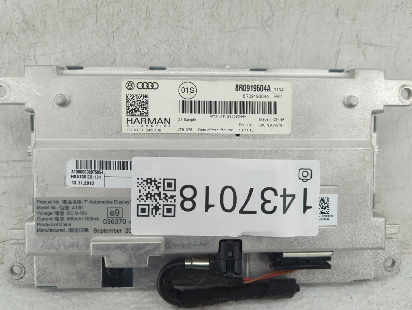 2014 Audi Q5 Information Display Screen Black - Oemusedautoparts1.com
