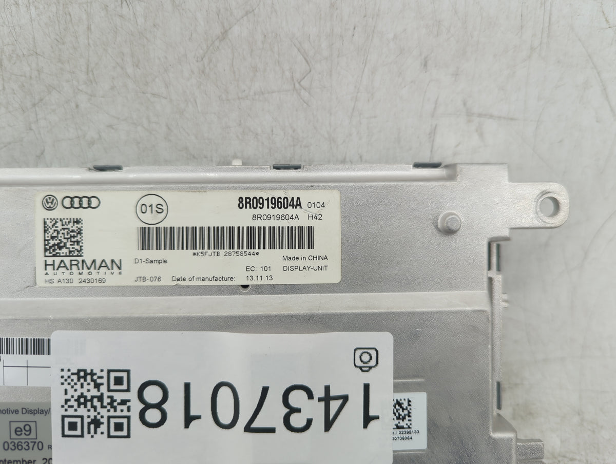 2013-2017 Audi Q5 Information Radio Display Screen Black - Oemusedautoparts1.com