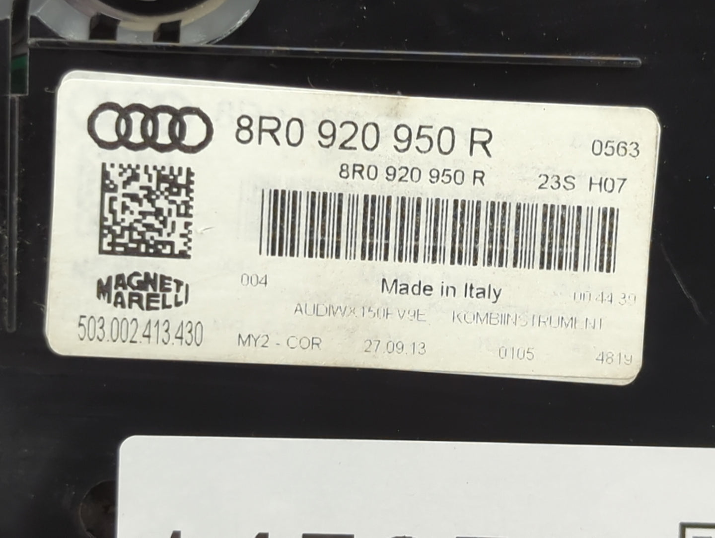 2013-2017 Audi Q5 Instrument Cluster Speedometer Gauges P/N:503 002 413 430 8R0 920 950 R Miles: Fits OEM Used Auto Parts - 