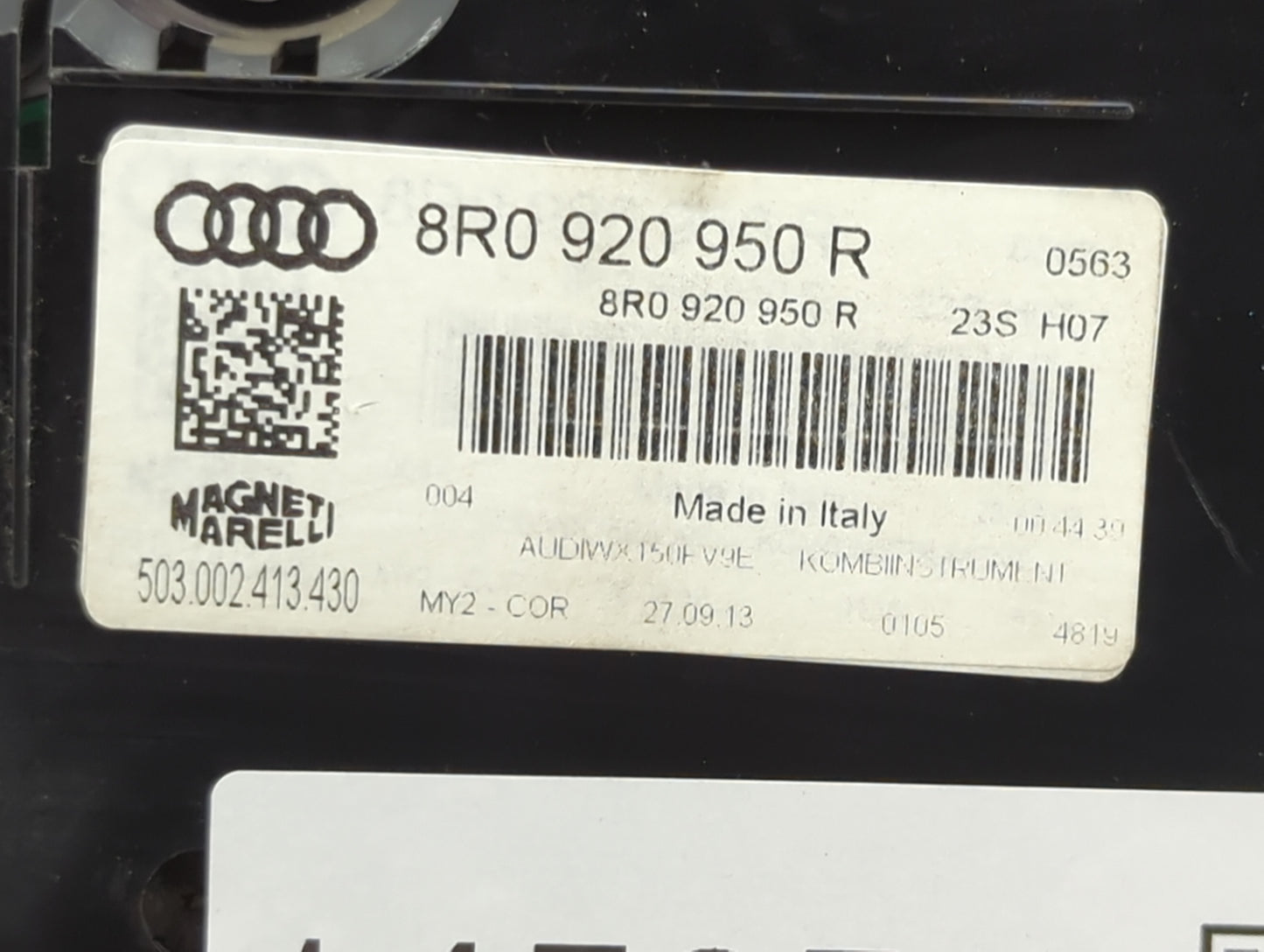 2013-2017 Audi Q5 Instrument Cluster Speedometer Gauges P/N:503 002 413 430 8R0 920 950 R Miles: Fits OEM Used Auto Parts - 