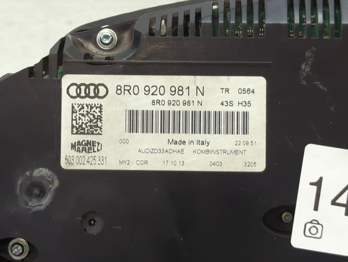 2013-2017 Audi Q5 Instrument Cluster Speedometer Gauges P/N:8R0920981N 503.002.425.331 Miles:140K Fits OEM Used Auto Parts -