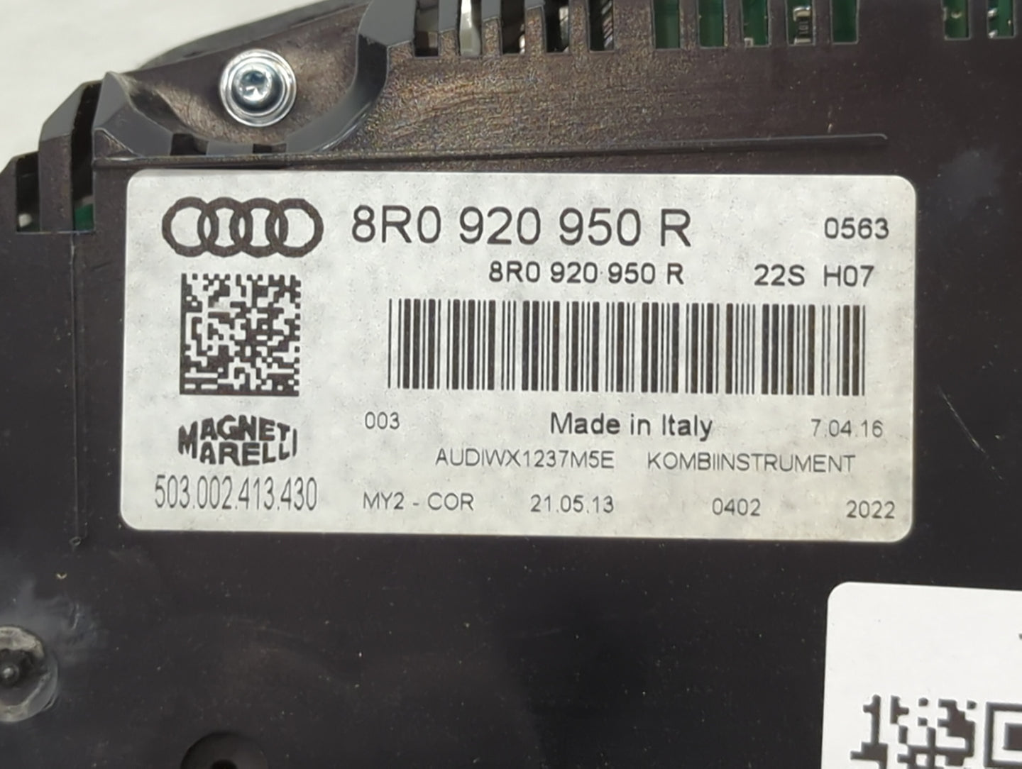 2013-2017 Audi Q5 Instrument Cluster Speedometer Gauges P/N:8R0920950R 503.002.413.430 Miles:116K Fits OEM Used Auto Parts -