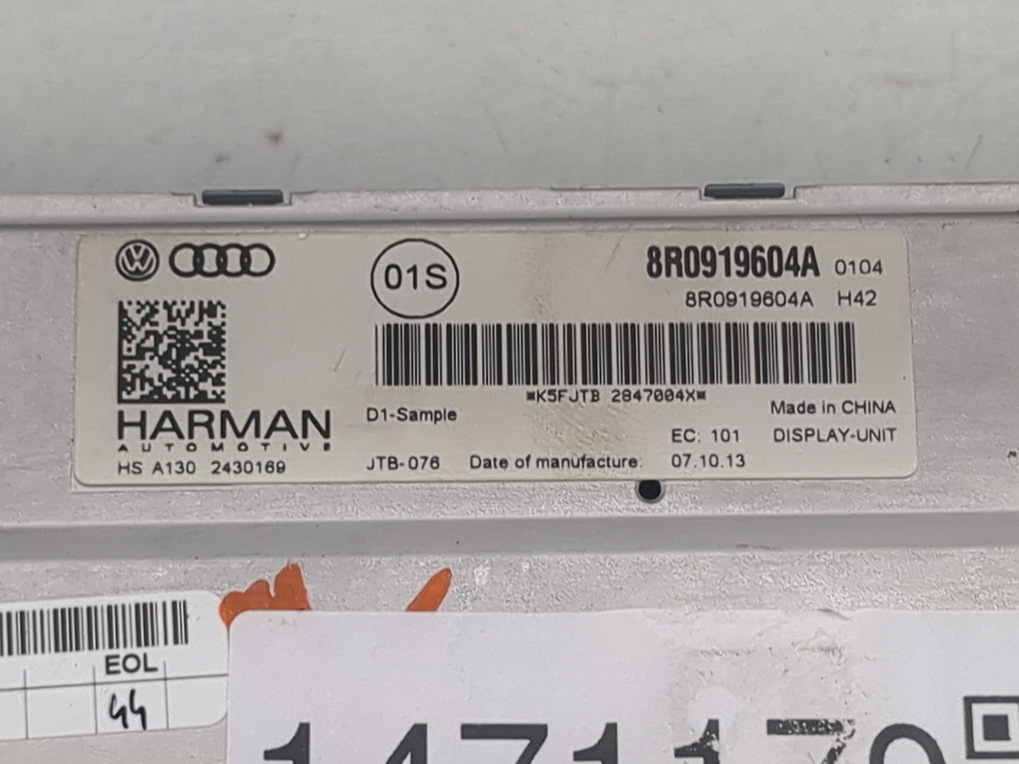 2013-2017 Audi Q5 Information Display Screen 1471179 - Oemusedautoparts1.com
