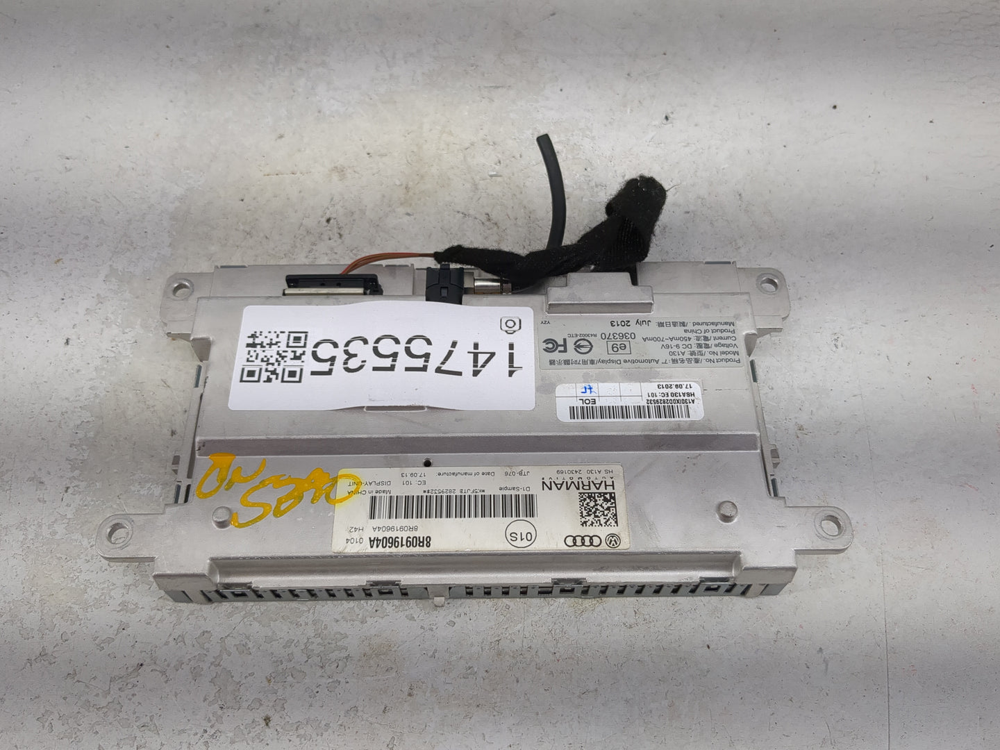 2013-2017 Audi Q5 Information Display Screen 1475535 - Oemusedautoparts1.com