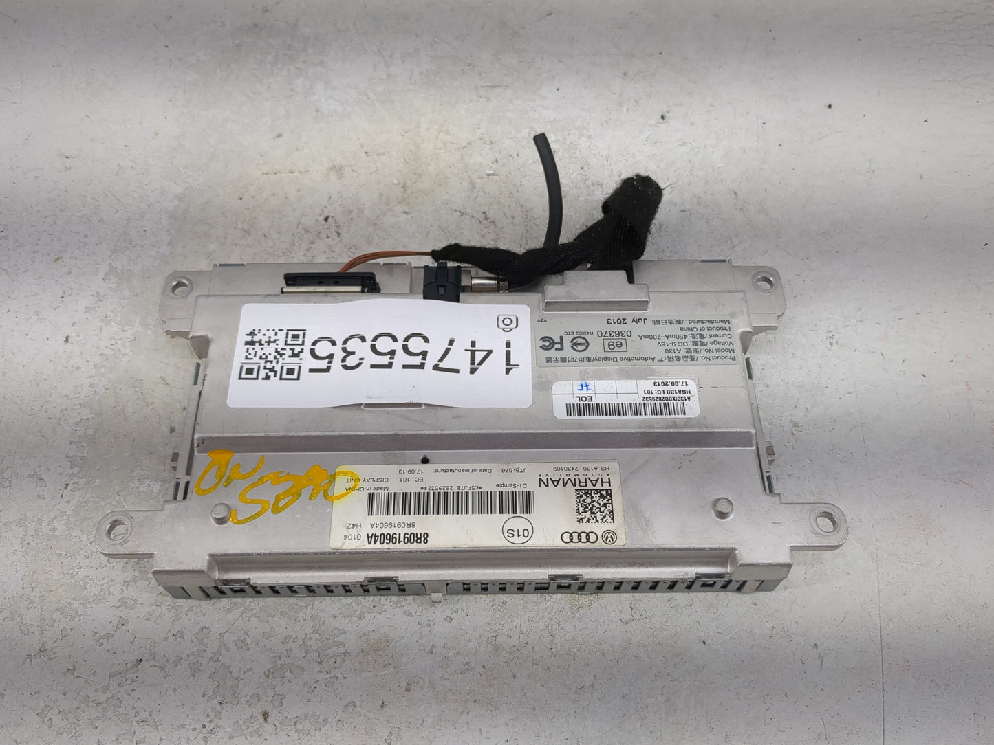 2013-2017 Audi Q5 Information Display Screen 1475535 - Oemusedautoparts1.com