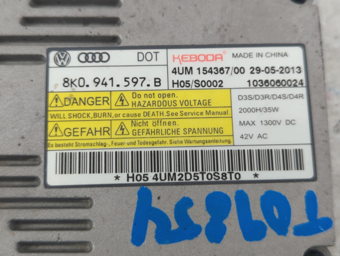 2014 Audi Q5 Headlight Ballast Head Light - Oemusedautoparts1.com