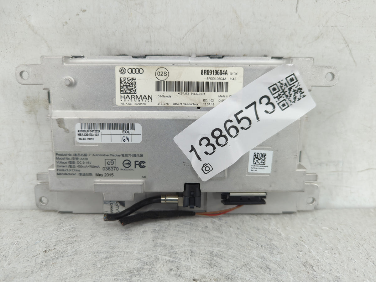 2013-2015 Audi Q7 Information Radio Display Screen 1386573 - Oemusedautoparts1.com