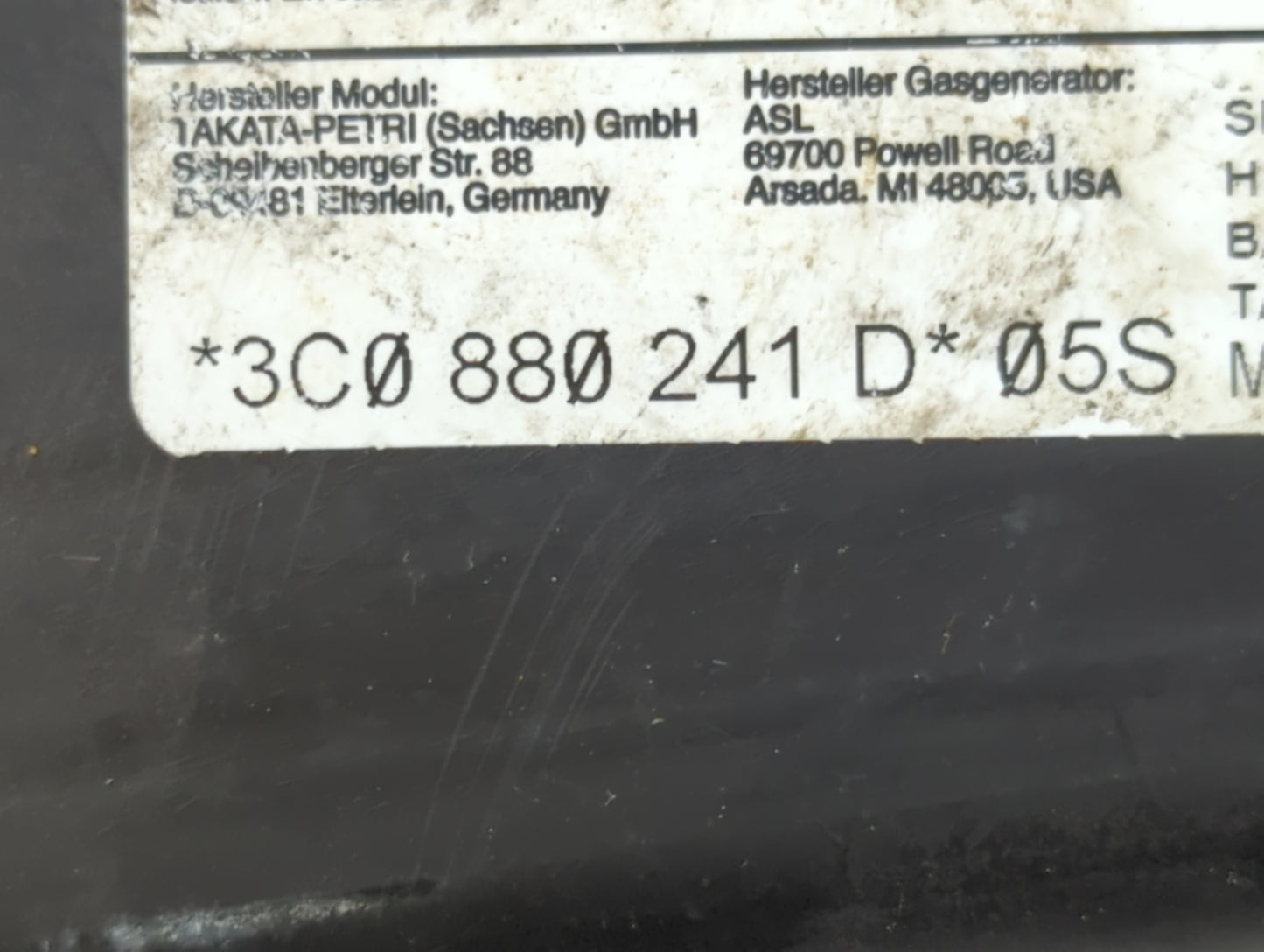 2014 Audi Q7 Air Bag Driver Left Steering Wheel Mounted - Oemusedautoparts1.com