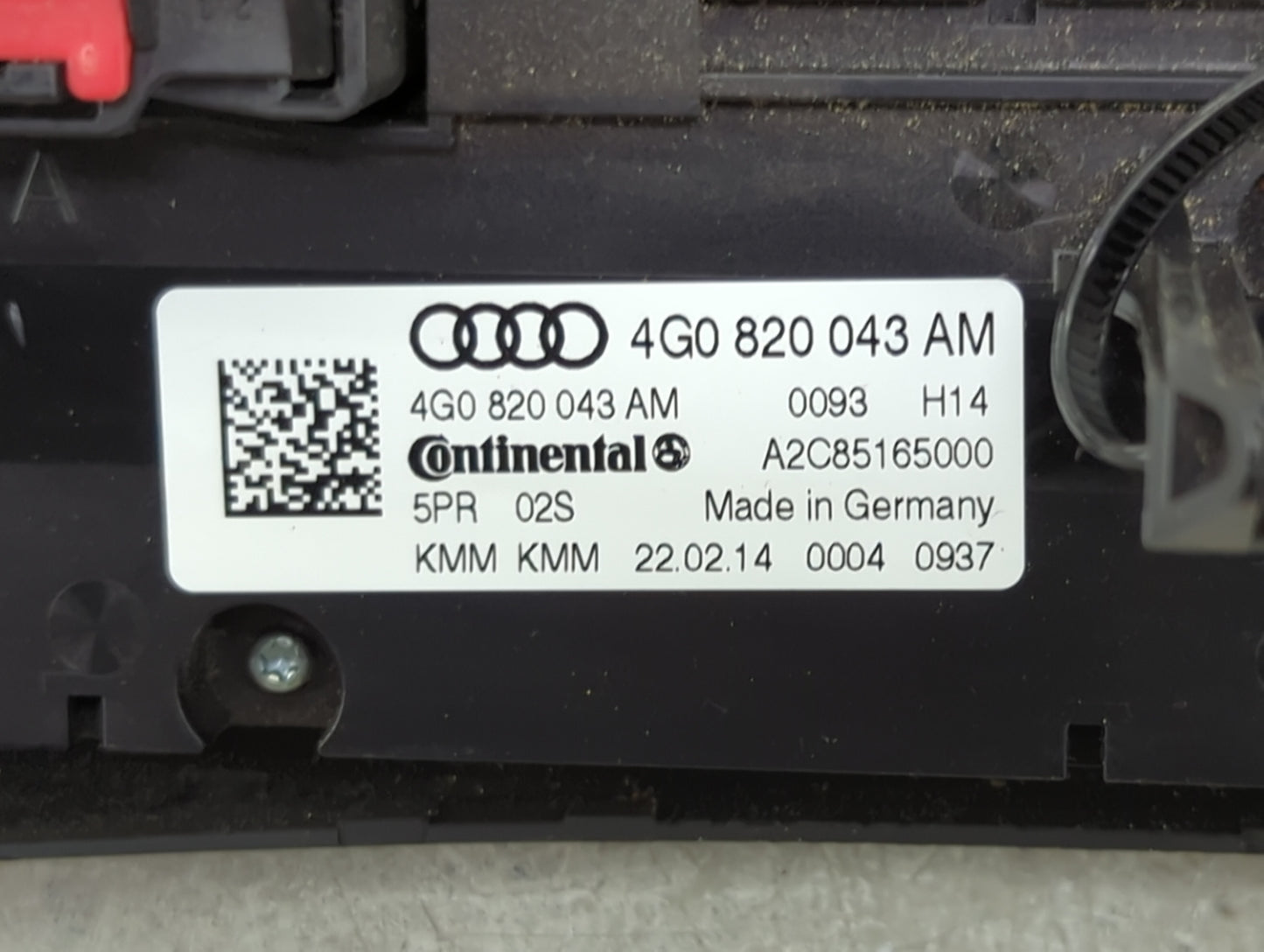 2014-2016 Audi S7 Climate Control Module Temperature AC/Heater Replacement P/N:4G0 820 043 AM 4G0 820 043 AE Fits OEM Used A