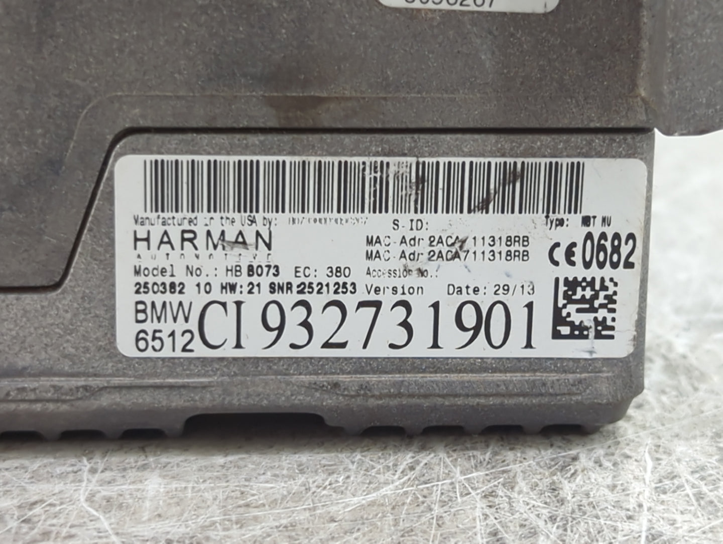 2014-2015 Bmw 320 Radio AM FM Cd Player Receiver Replacement P/N:HB8073 CI932731901, 6512CI932731901 Fits Fits 2014 2015 201