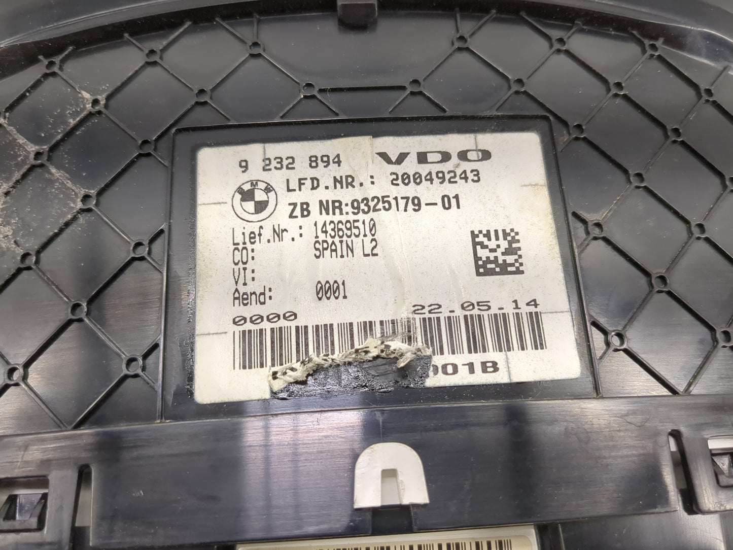 2013-2014 Bmw 320 Instrument Cluster Speedometer Gauges P/N:9232894 9325179-01 Miles:101K Fits Fits 2012 2013 2014 2015 2016