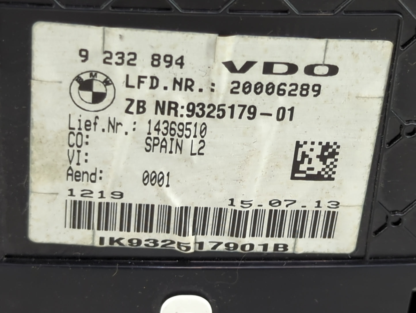2013-2018 Bmw 320i Instrument Cluster Speedometer Gauges P/N:9 232 894 Miles: Fits OEM Used Auto Parts - Oemusedautoparts1.c