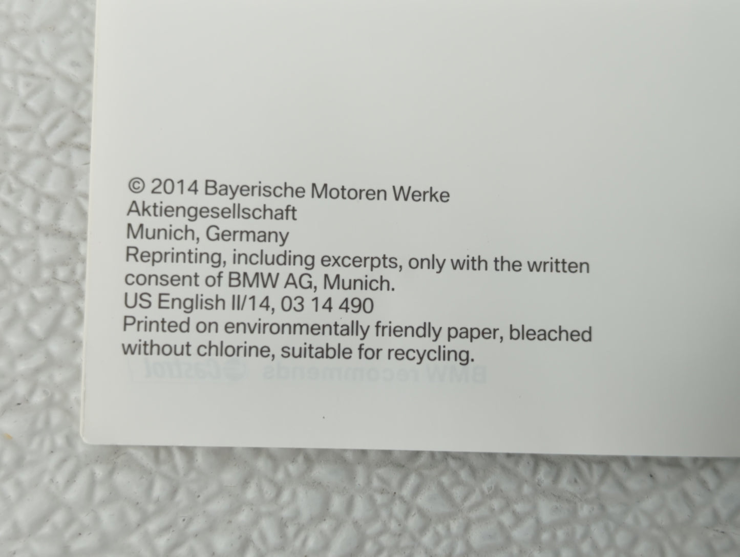 2014 Bmw 320i Owners Manual Book Guide OEM Used Auto Parts - Oemusedautoparts1.com