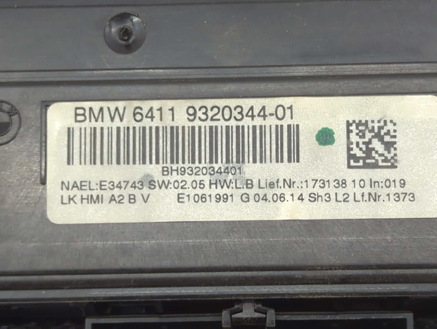 2014-2016 Bmw 328i Climate Control Module Temperature AC/Heater Replacement P/N:9323551-02 9320344-01 Fits OEM Used Auto Par