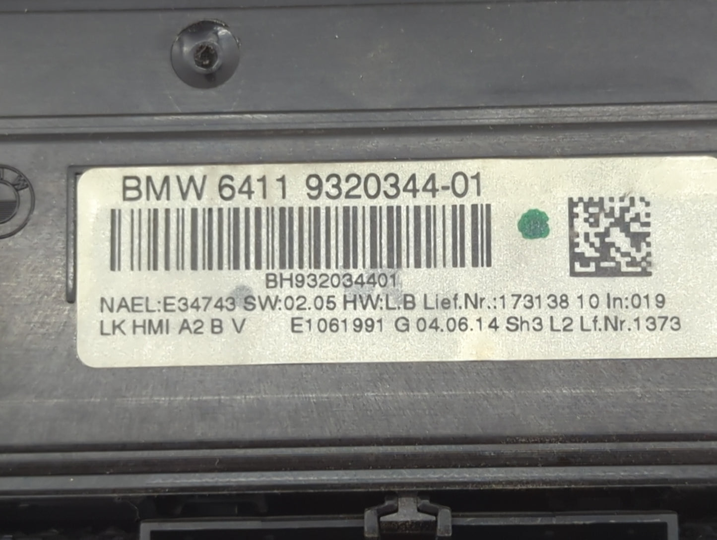 2014-2016 Bmw 328i Climate Control Module Temperature AC/Heater Replacement P/N:9323551-02 9320344-01 Fits OEM Used Auto Par