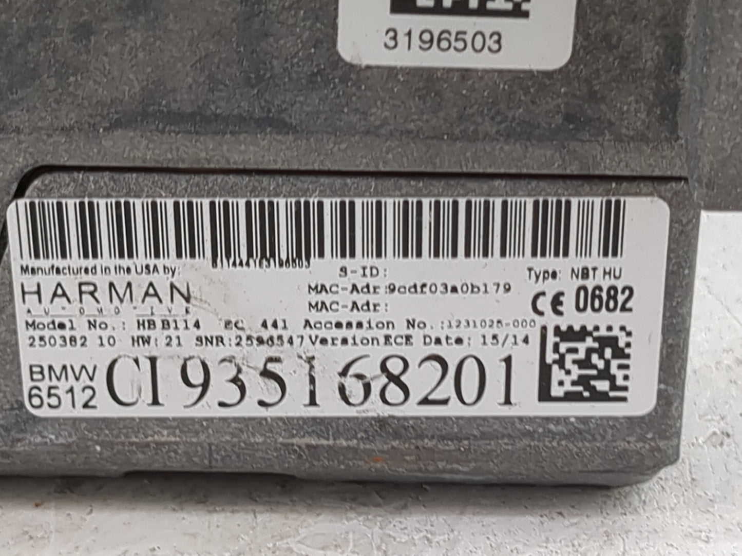 2014 Bmw 528 Radio AM FM Cd Player Receiver Replacement P/N:HBB114 9357168201, B0692133687, B114441E Fits OEM Used Auto Part