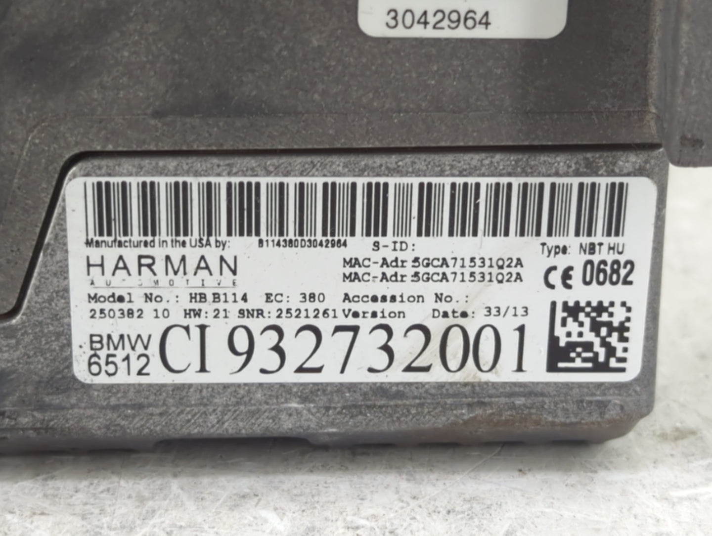 2013-2014 Bmw 528i Radio AM FM Cd Player Receiver Replacement P/N:932732001 Fits Fits 2013 2014 2015 OEM Used Auto Parts - O