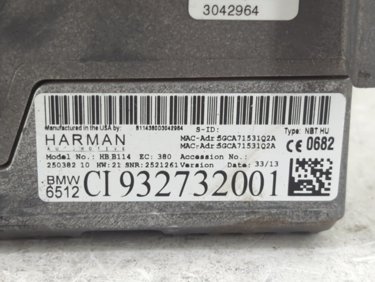 2013-2014 Bmw 528i Radio AM FM Cd Player Receiver Replacement P/N:932732001 Fits Fits 2013 2014 2015 OEM Used Auto Parts - O