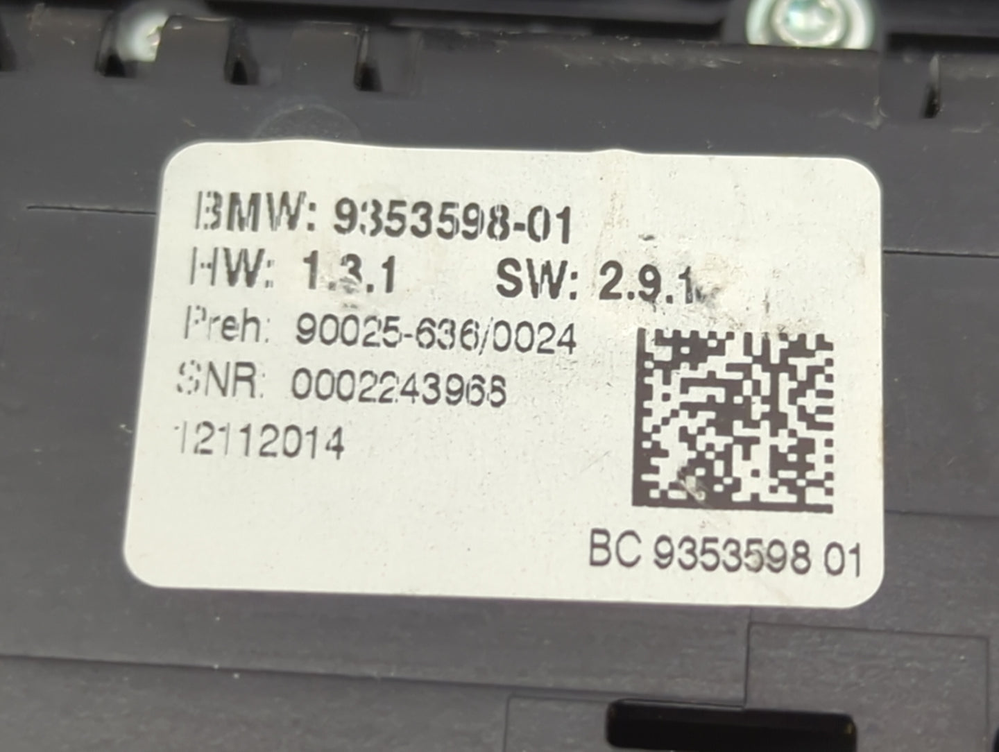 2011-2016 Bmw 528i Climate Control Module Temperature AC/Heater Replacement P/N:9324324-01 Fits Fits 2011 2012 2013 2014 201
