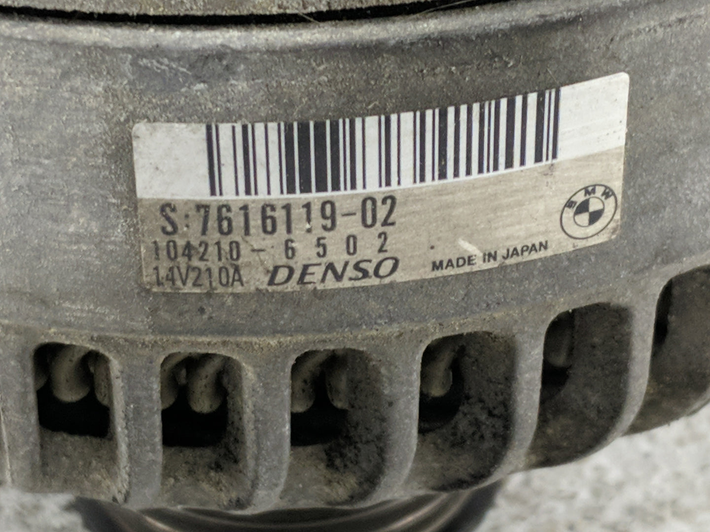 2012-2017 Bmw 535i Alternator Replacement Generator Charging Assembly Engine OEM P/N:7616119-02 104210-6502 Fits OEM Used Au