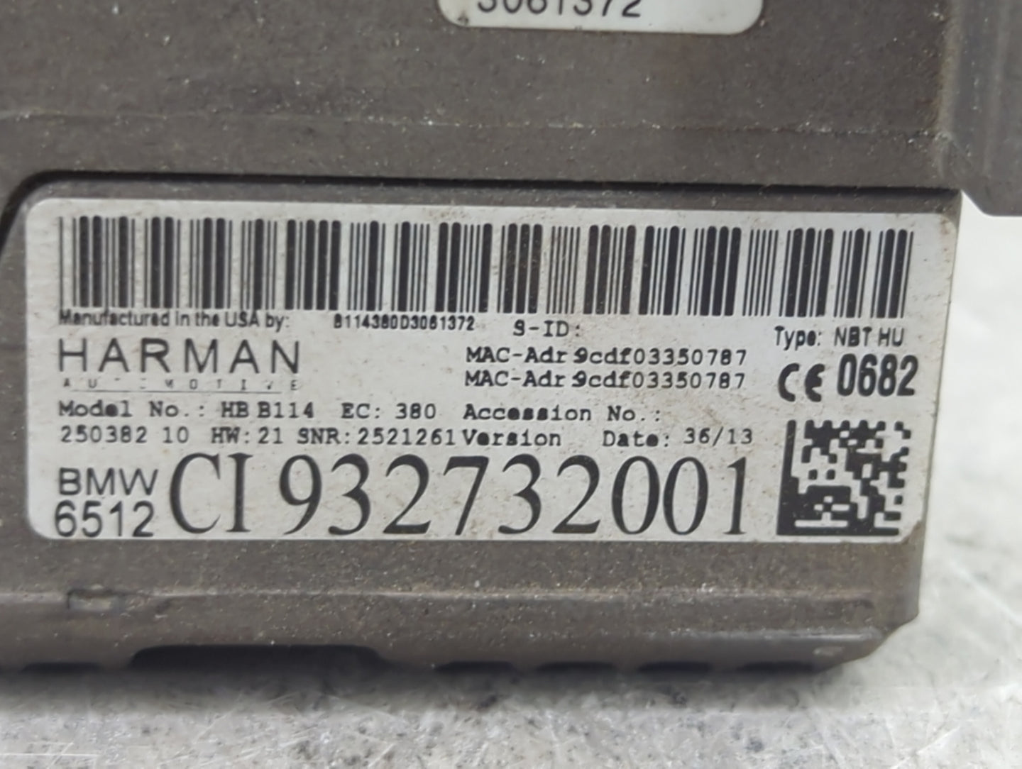 2014-2017 Bmw 535i Radio AM FM Cd Player Receiver Replacement P/N:CI932732001 9610USA3 Fits Fits 2014 2015 2016 2017 2019 OE