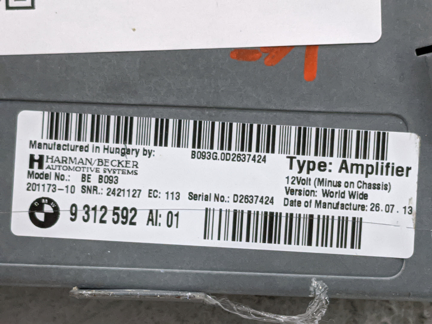 2011-2013 Bmw 535i Radio Speaker Amplifier 1478921 - Oemusedautoparts1.com