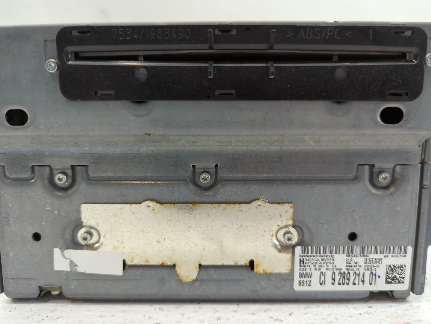 2014-2017 Bmw 535i Radio AM FM Cd Player Receiver Replacement P/N:CI 9 289 214 01 Fits Fits 2014 2015 2016 2017 2019 OEM Use