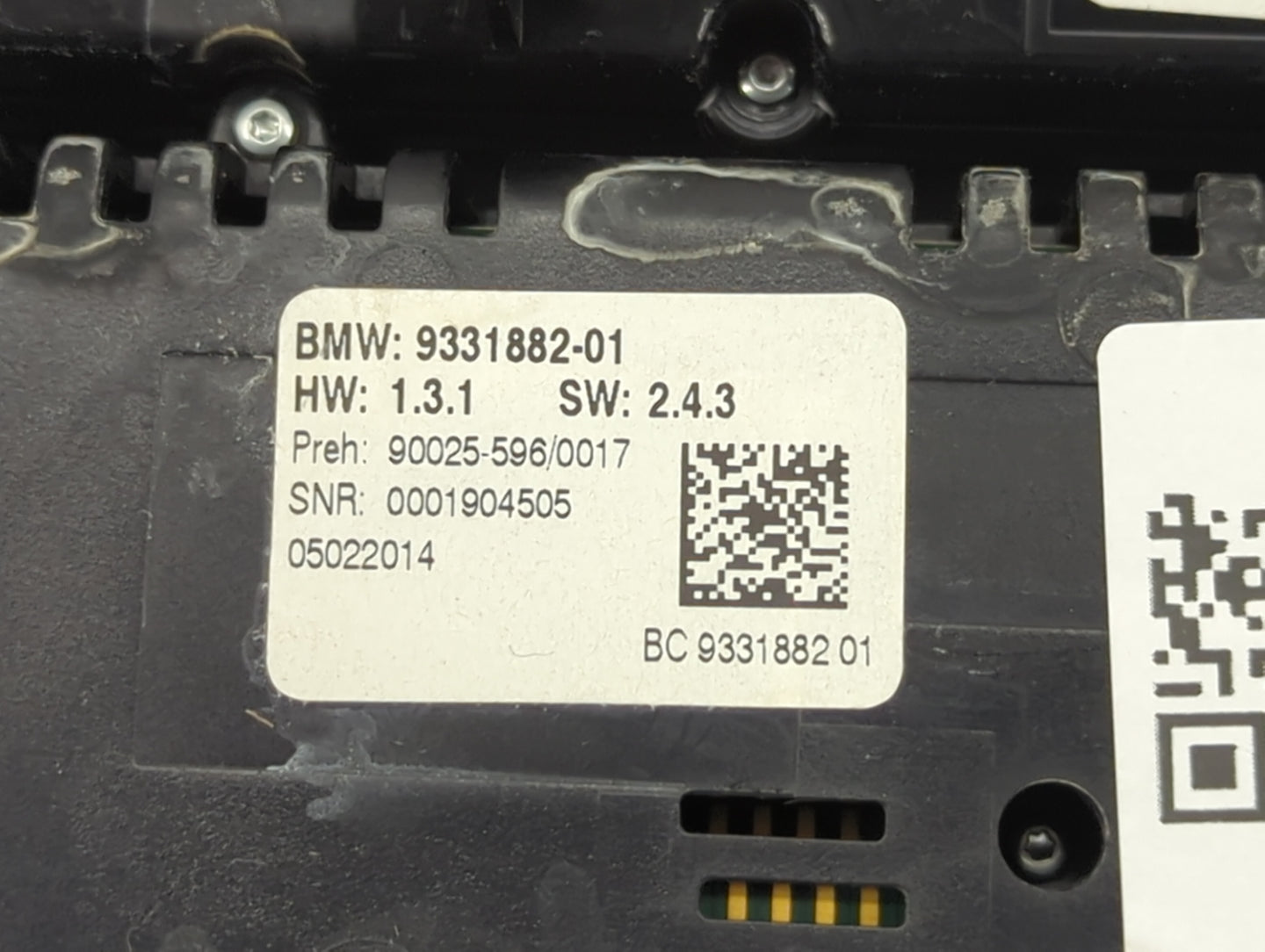 2014 Bmw 750 Climate Control Module Temperature AC/Heater Replacement P/N:9331882-01 9331882 Fits OEM Used Auto Parts - Oemu