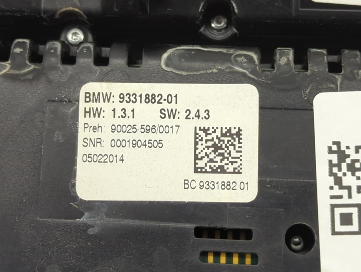 2014 Bmw 750 Climate Control Module Temperature AC/Heater Replacement P/N:9331882-01 9331882 Fits OEM Used Auto Parts - Oemu