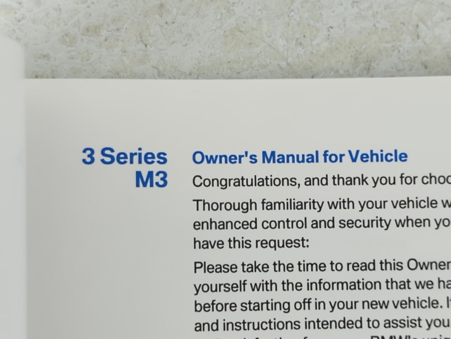 2014 Bmw M3 Owners Manual Book Guide OEM Used Auto Parts - Oemusedautoparts1.com
