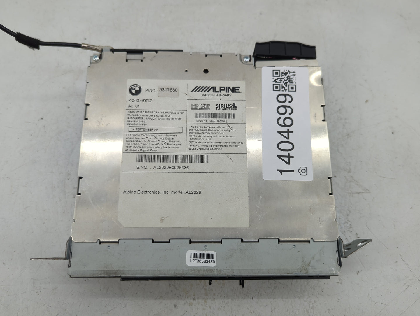 2013-2017 Bmw X3 Radio AM FM Cd Player Receiver Replacement P/N:9317880 Fits Fits 2013 2014 2015 2016 2017 OEM Used Auto Par