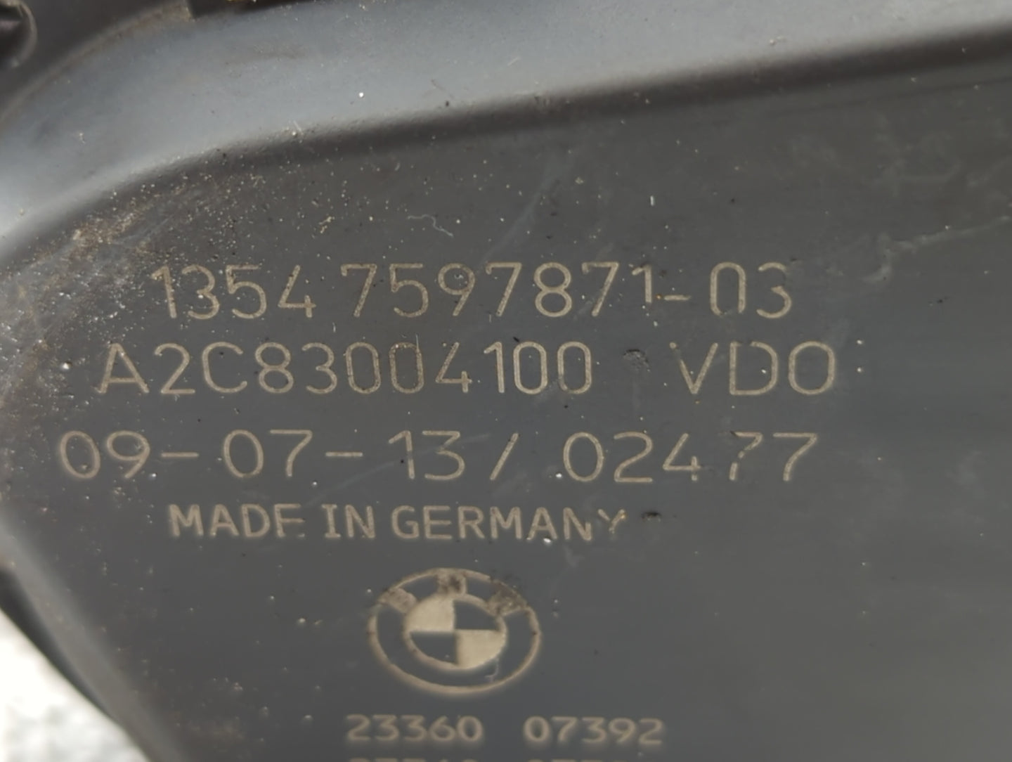 2011-2017 Bmw X3 Throttle Body P/N:1354 7597871-03 Fits Fits 2010 2011 2012 2013 2014 2015 2016 2017 2018 2019 2020 OEM Used