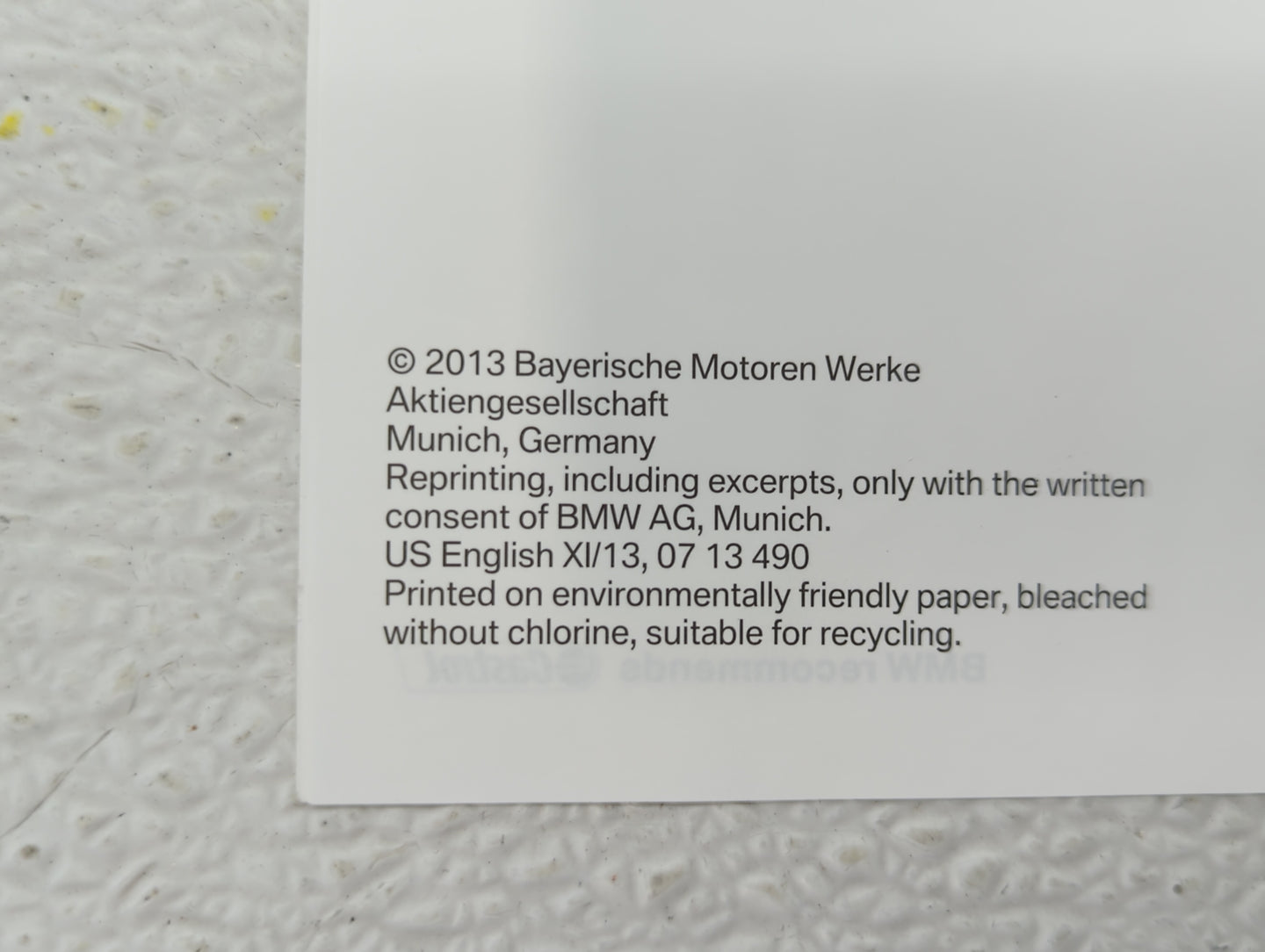 2014 Bmw X5 Owners Manual Book Guide OEM Used Auto Parts - Oemusedautoparts1.com