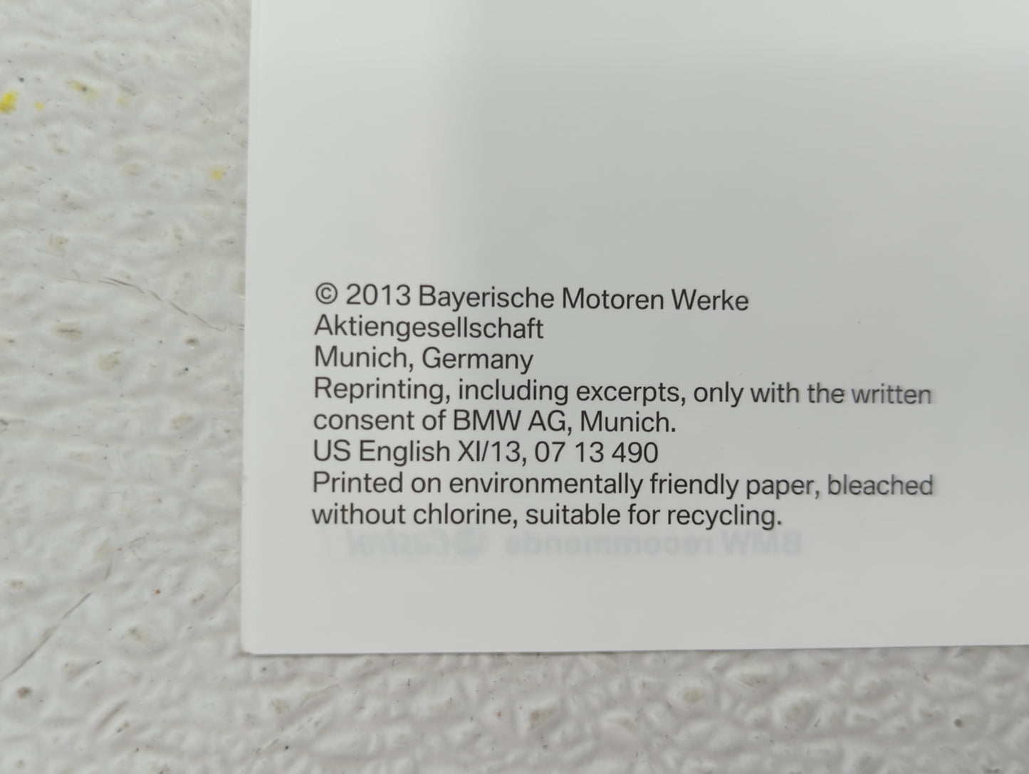2014 Bmw X5 Owners Manual Book Guide OEM Used Auto Parts - Oemusedautoparts1.com