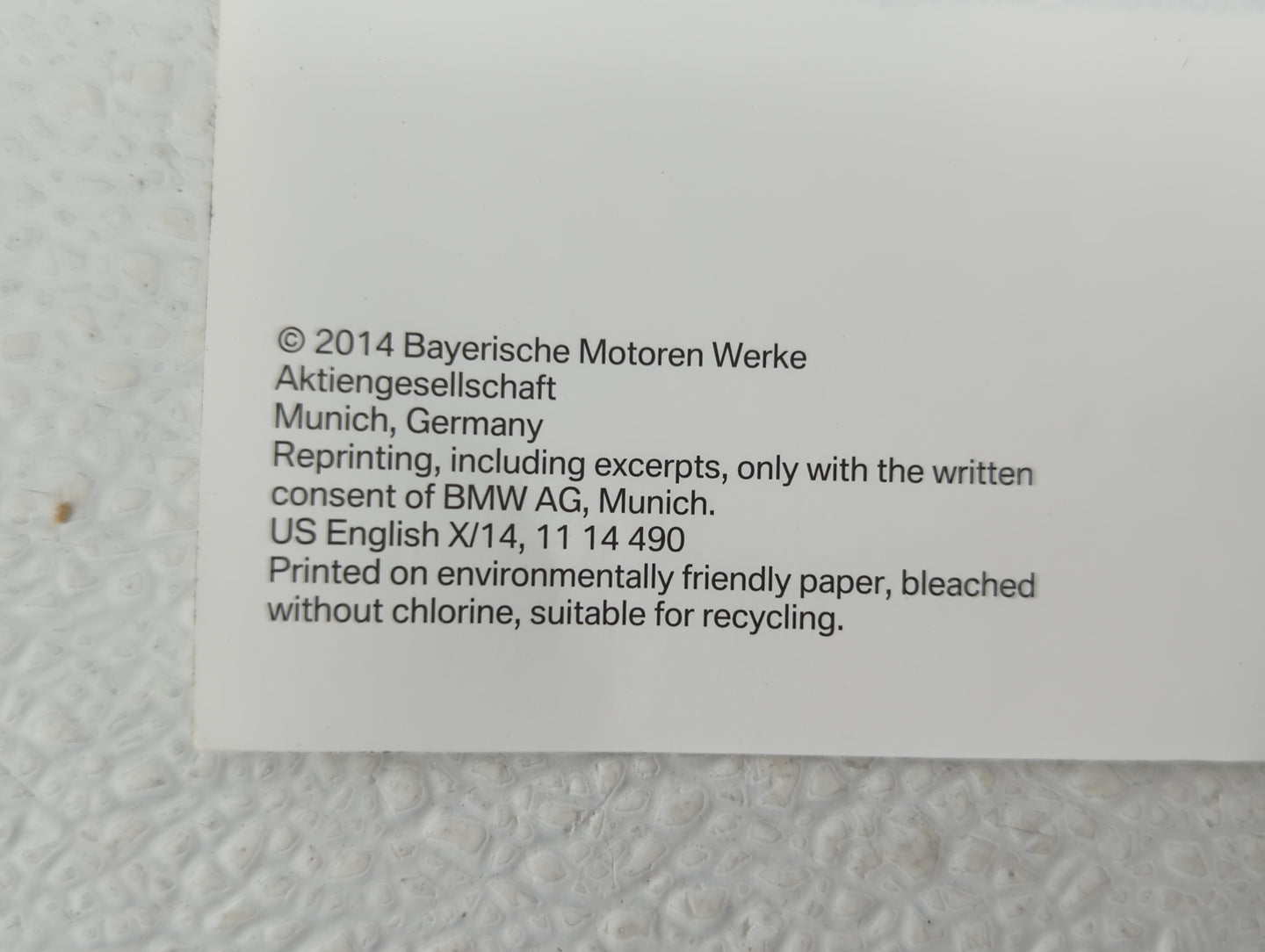 2014 Bmw X5 Owners Manual Book Guide OEM Used Auto Parts - Oemusedautoparts1.com