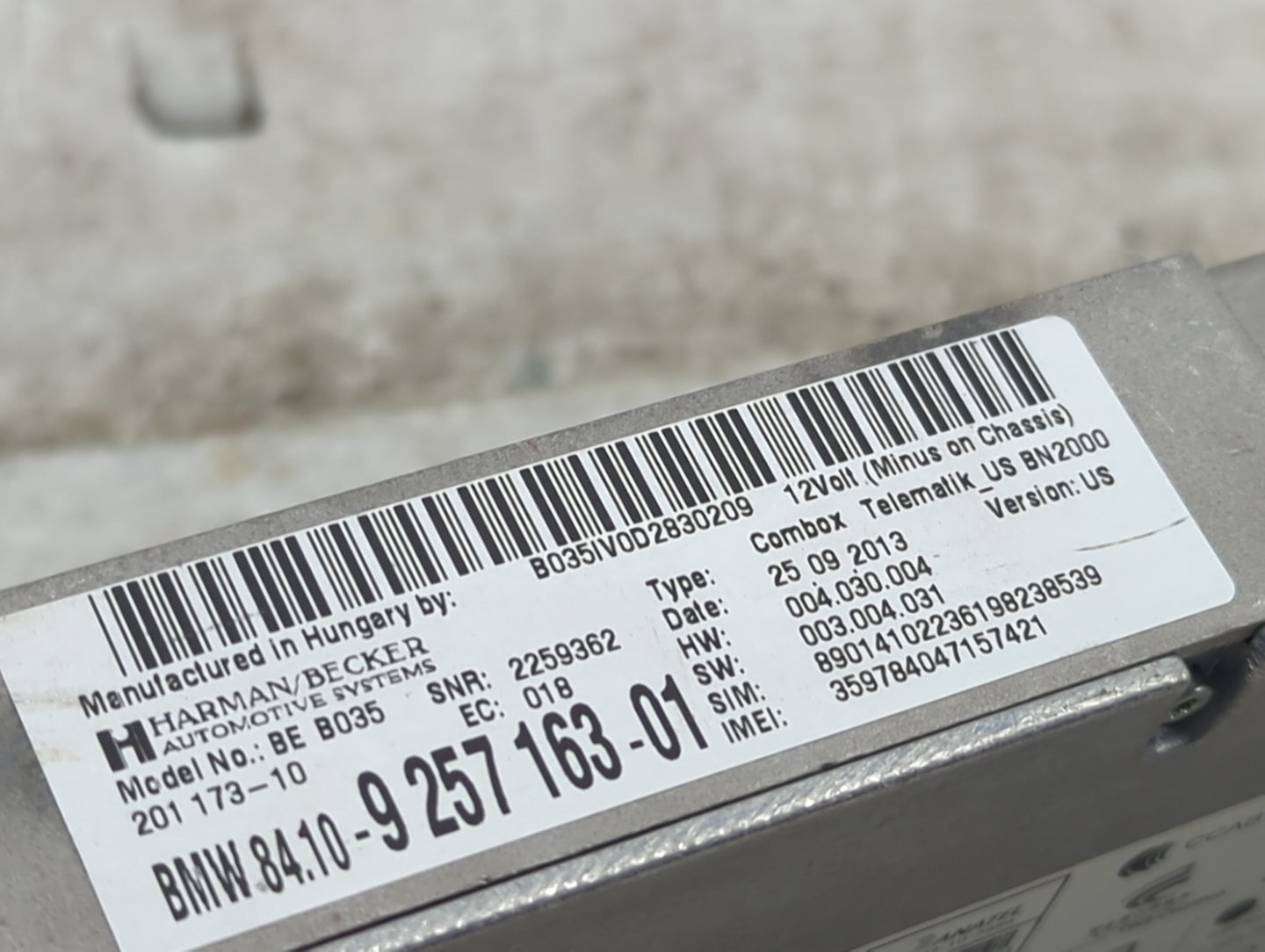 2012-2014 Bmw X6 Telematics Control Module - Oemusedautoparts1.com