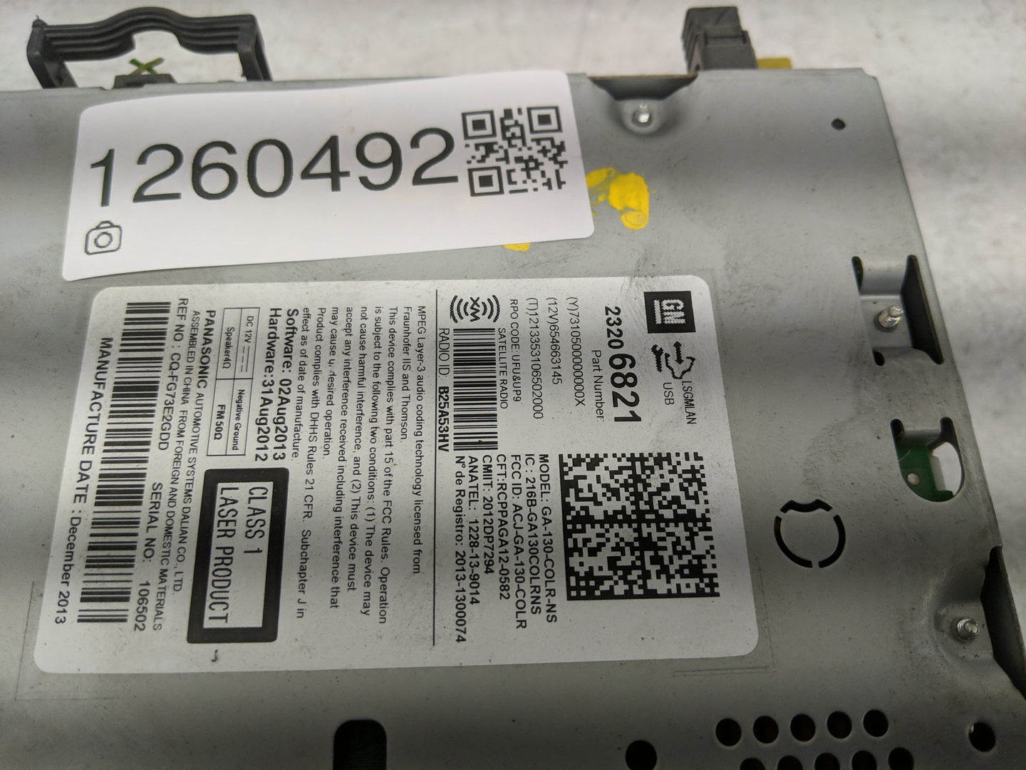 2013-2014 Buick Encore Radio AM FM Cd Player Receiver Replacement P/N:23206821 Fits Fits 2013 2014 OEM Used Auto Parts - Oem