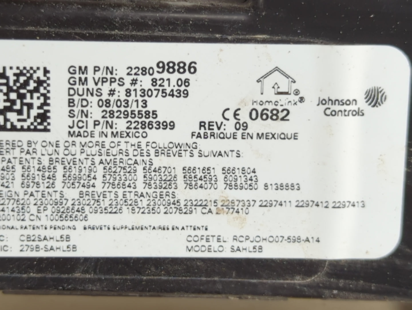 2014 Buick Lacrosse Overhead Roof Console - Oemusedautoparts1.com