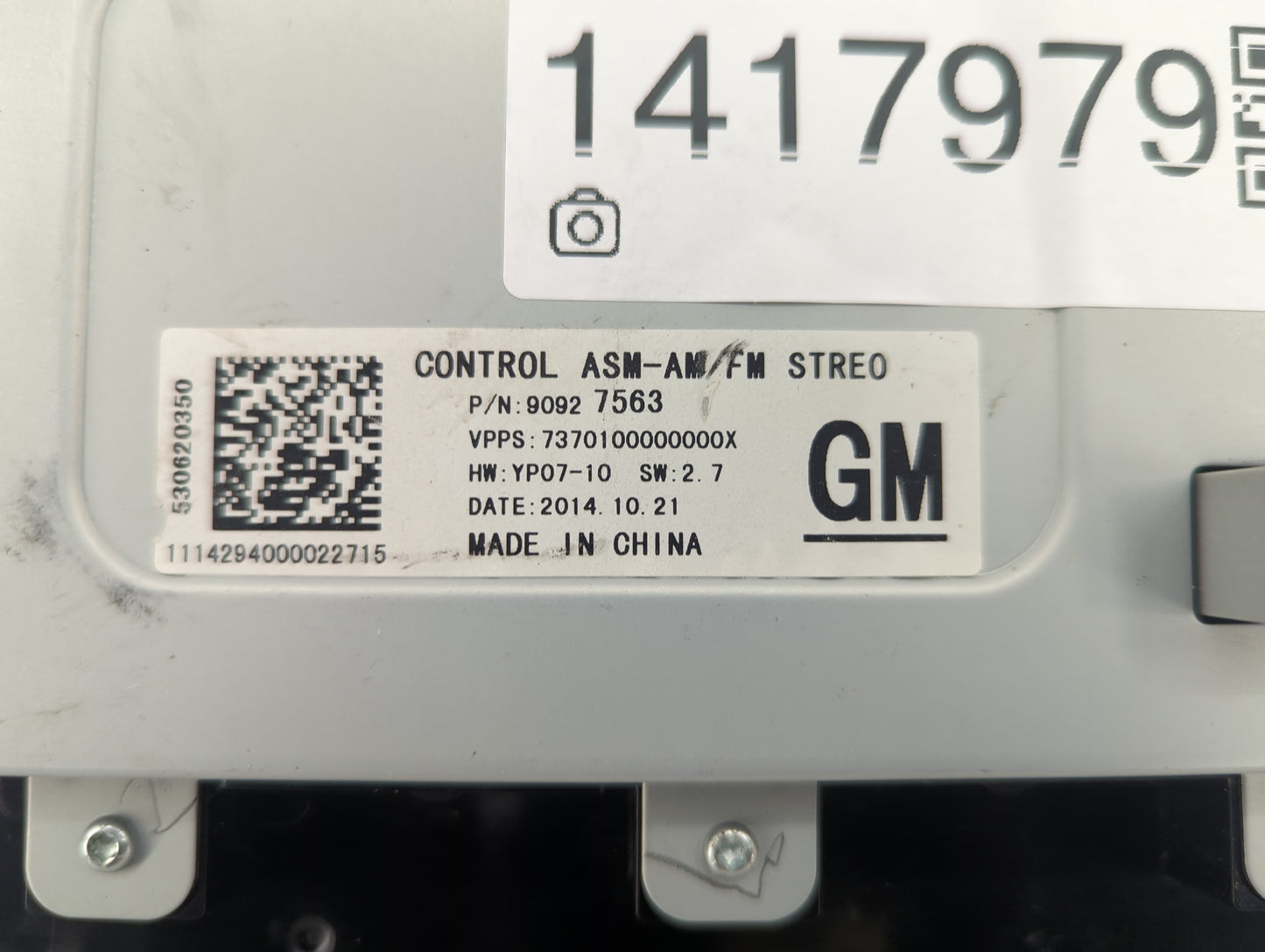2014-2016 Buick Lacrosse Radio AM FM Cd Player Receiver Replacement P/N:90927563 Fits Fits 2014 2015 2016 OEM Used Auto Part