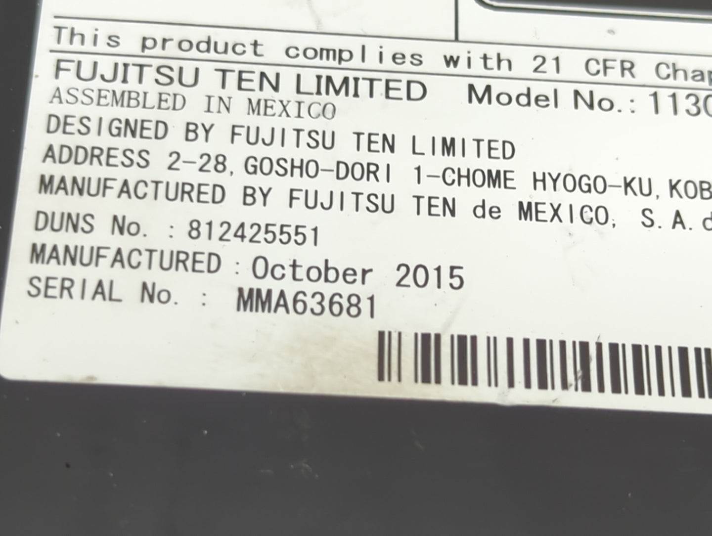 2014 Buick Regal Radio AM FM Cd Player Receiver Replacement P/N:13594481 113000-6260B101, 06A15627064AE Fits Fits 2015 OEM U