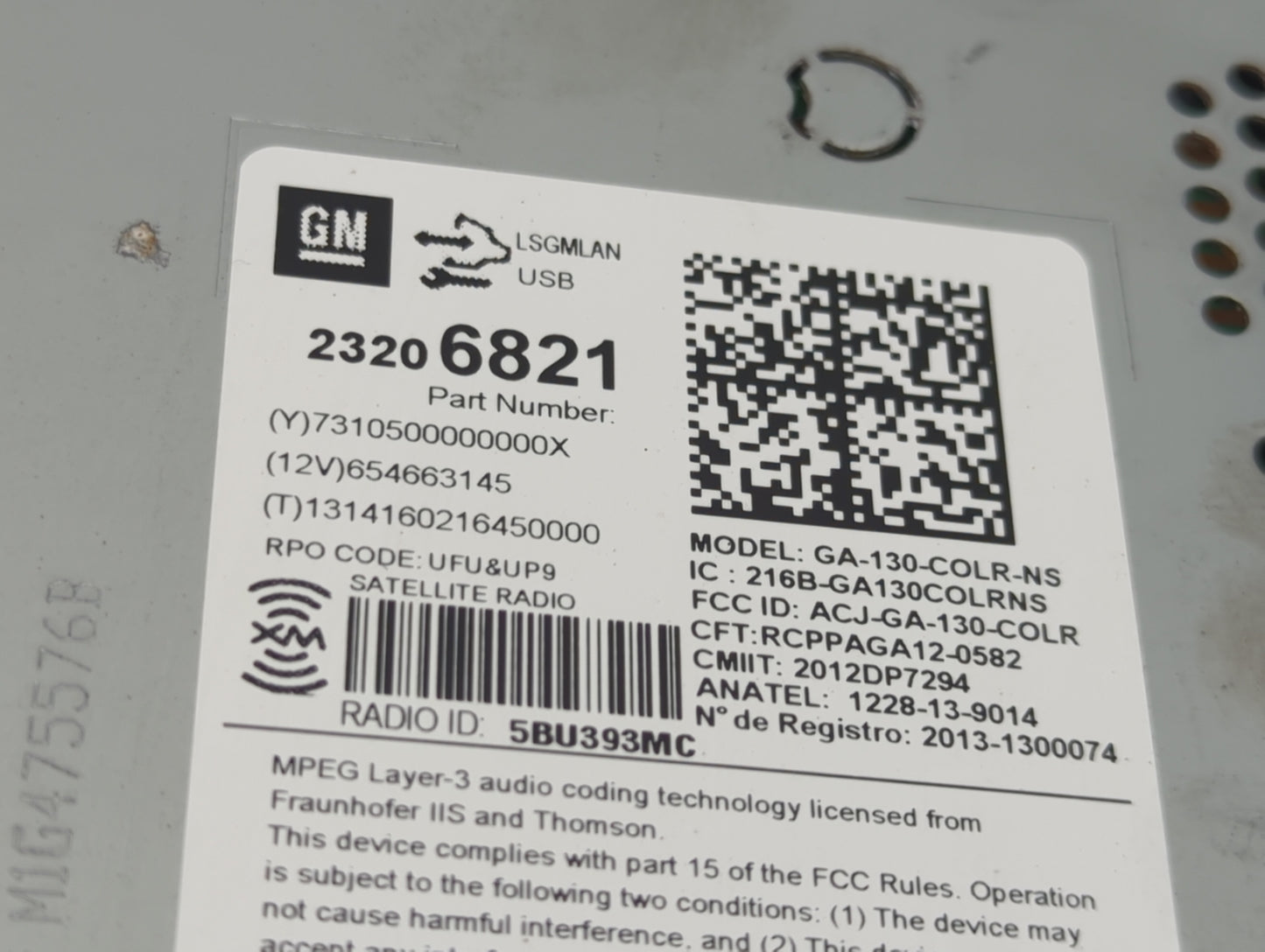 2014 Buick Verano Radio AM FM Cd Player Receiver Replacement P/N:23206821 Fits OEM Used Auto Parts - Oemusedautoparts1.com