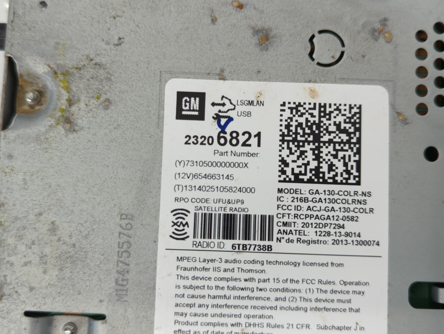 2014-2014 Buick Verano Am Fm Cd Player Radio Receiver - Oemusedautoparts1.com