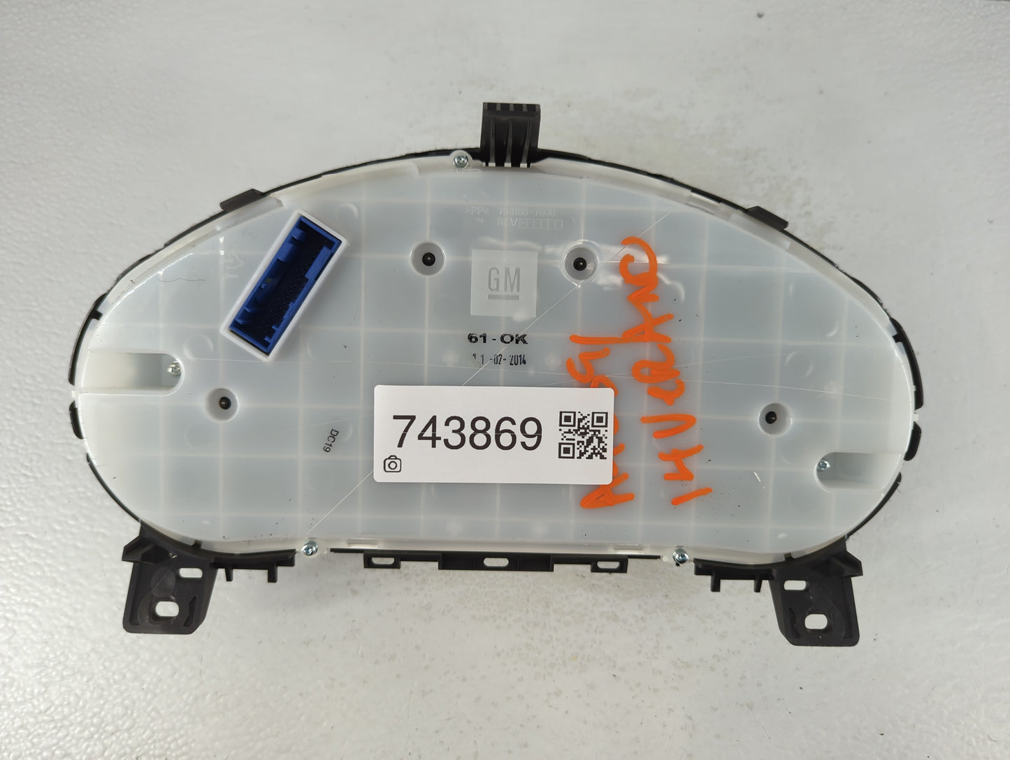 2014-2015 Buick Verano Instrument Cluster Speedometer Gauges P/N:600775881 22993180 Fits Fits 2014 2015 OEM Used Auto Parts 