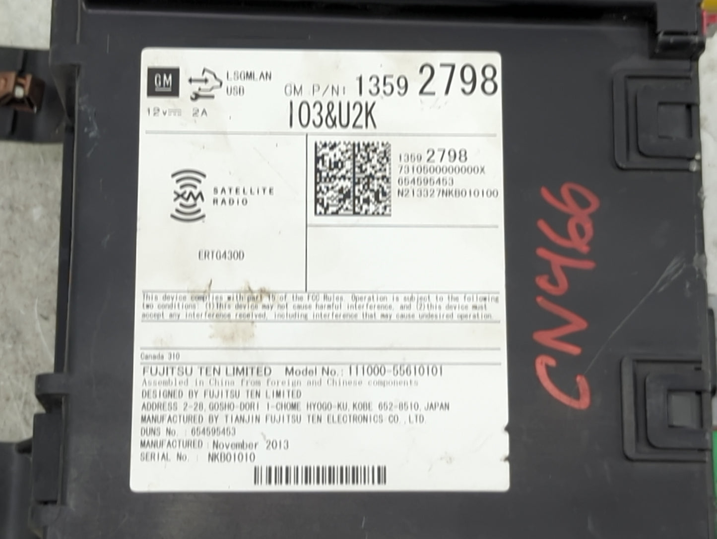 2014 Cadillac Ats Radio AM FM Cd Player Receiver Replacement P/N:13592798 111000-55610101, ERTG430D Fits OEM Used Auto Parts