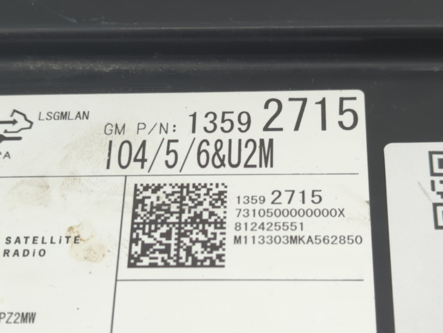 2014 Cadillac Cts Radio AM FM Cd Player Receiver Replacement P/N:13592715 84498601, 84335845 Fits OEM Used Auto Parts - Oemu