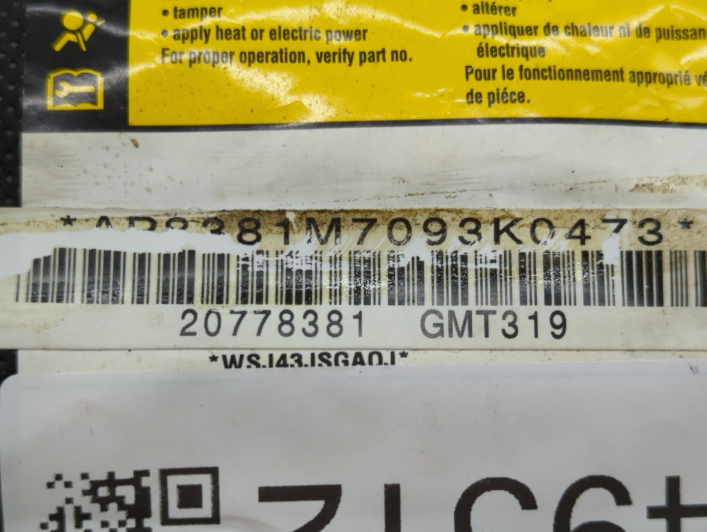 2012-2015 Chevrolet Captiva Sport Air Bag Passenger Right Dashboard Oem - Oemusedautoparts1.com