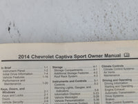 2014 Chevrolet Captiva Sport Owners Manual Book Guide OEM Used Auto Parts - Oemusedautoparts1.com