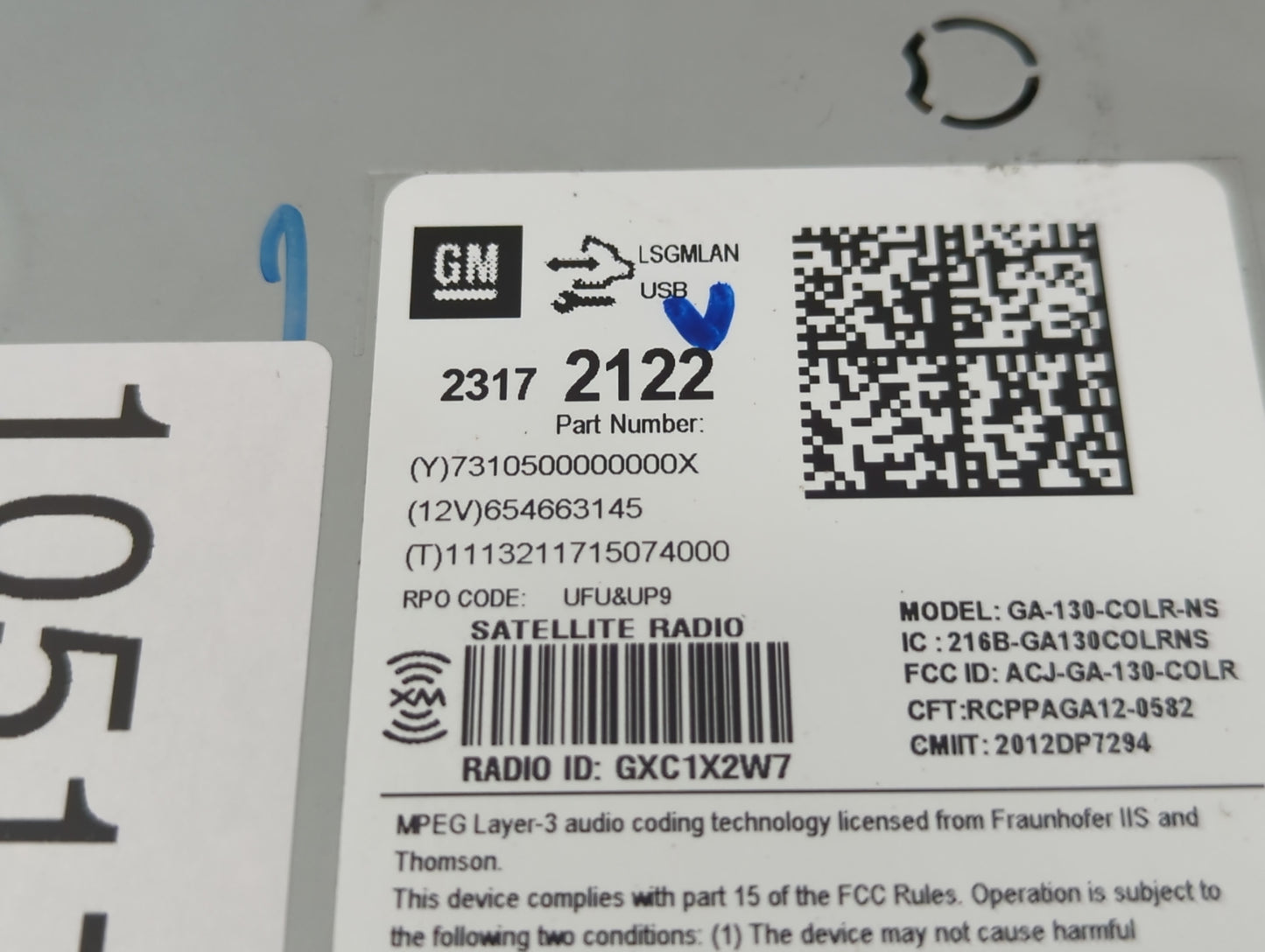 2014 Chevrolet Cruze Radio AM FM Cd Player Receiver Replacement P/N:23172122 23206821, 23184129 Fits OEM Used Auto Parts - O